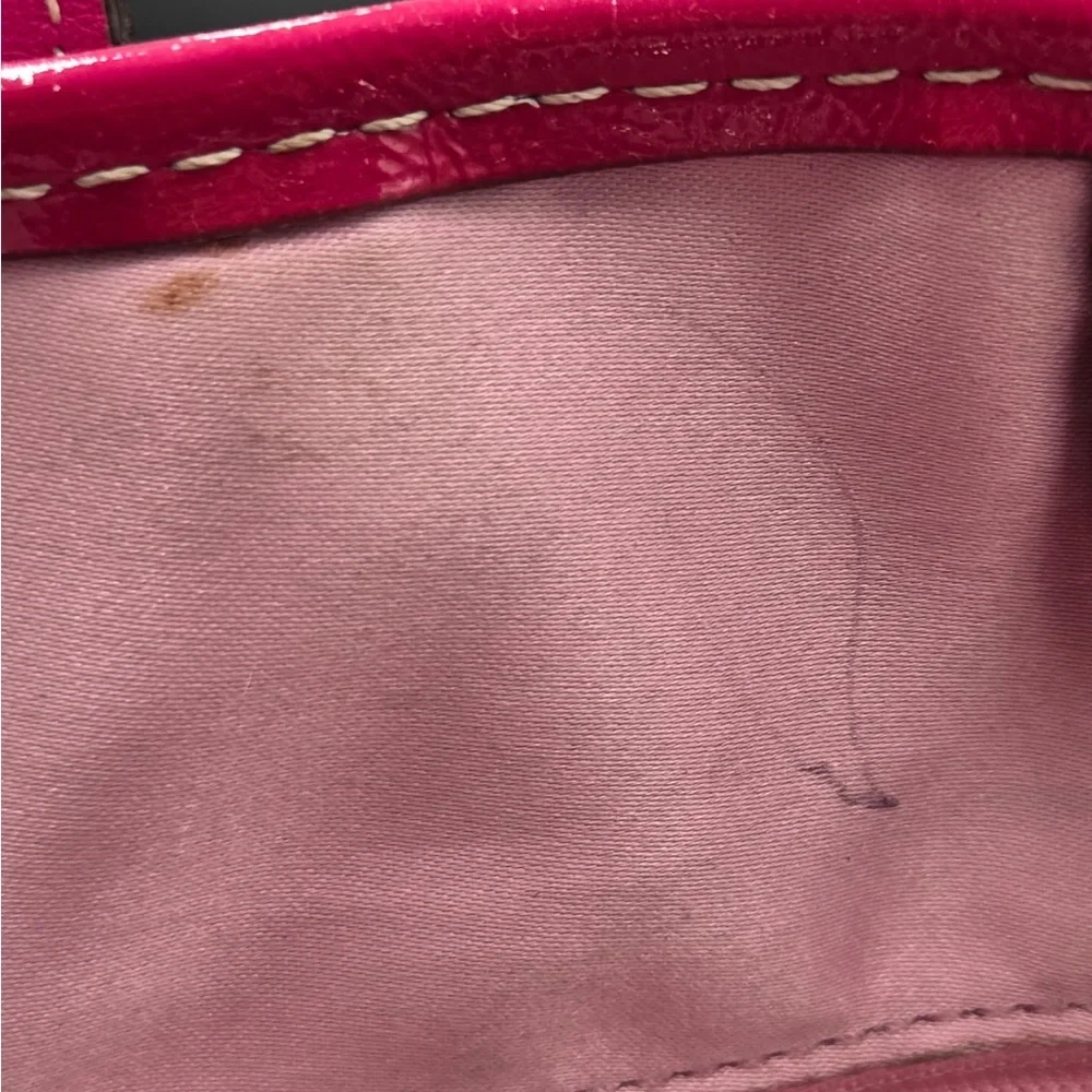 Coach Pink Leather Kisslock Tote Bag